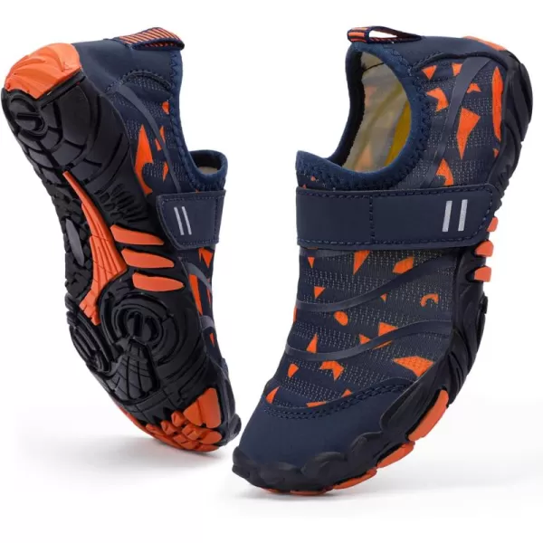 Hehainom Kids Water Shoes Girls Boys Quick Dry Barefoot Lightweight Sport Aqua Beach Pool Swim ShoesNavyorange