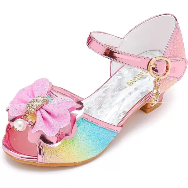 Osinnme Toddler Little Big Kid Girls Wedding SandalsRainbow