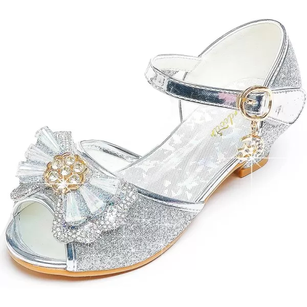 Osinnme Toddler Little Big Kid Girls Wedding SandalsSilver