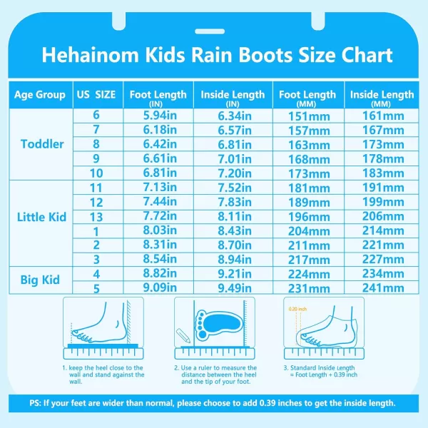 Hehainom Toddler Kids Rain Boots for Boys Girls Waterproof Easyon Handles RainbootsYellow