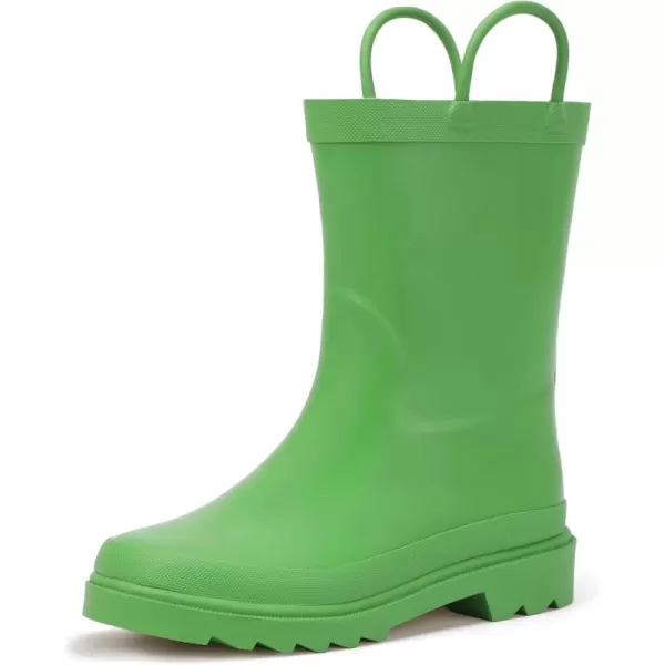 Hehainom Toddler Kids Rain Boots for Boys Girls Waterproof Easyon Handles RainbootsGreen