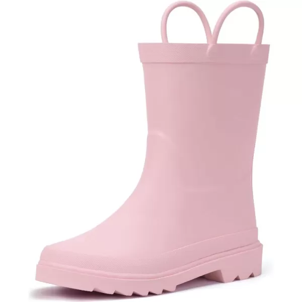 Hehainom Toddler Kids Rain Boots for Boys Girls Waterproof Easyon Handles RainbootsPink