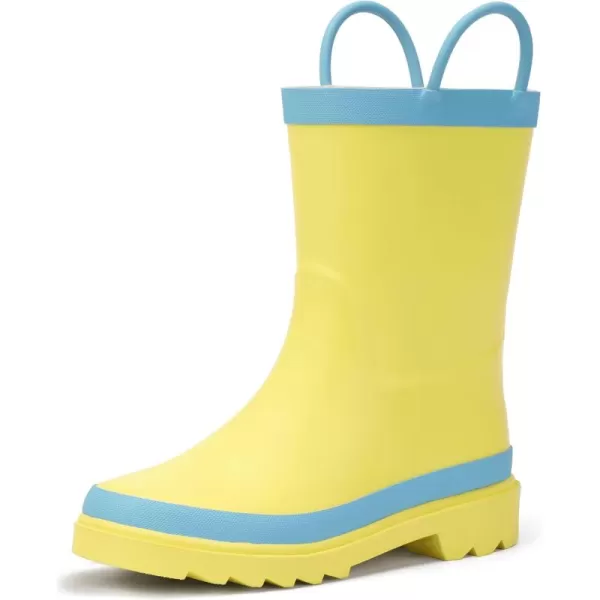 Hehainom Toddler Kids Rain Boots for Boys Girls Waterproof Easyon Handles RainbootsYellow