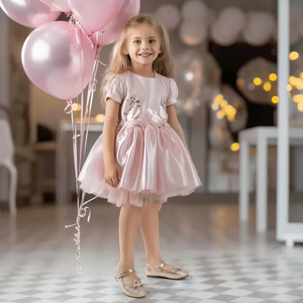 Hehainom Toddler Girls Dress Shoes Mary Jane Ballet Flats Flower Girl School Party Wedding Princess ShoesGold
