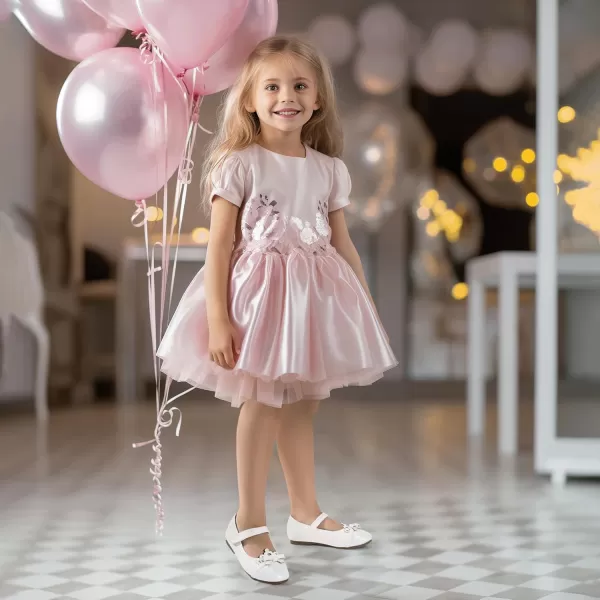 Hehainom Toddler Girls Dress Shoes Mary Jane Ballet Flats Flower Girl School Party Wedding Princess ShoesWhite