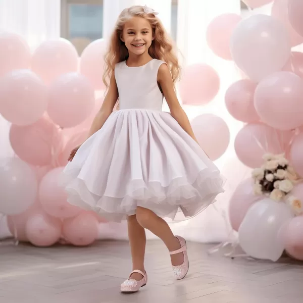 Hehainom Toddler Flower Girl Dress Shoes Rhinstones Pearls Mary Jane Ballet Flats Wedding Party Toddler Little Kid Princess ShoesPinksequin