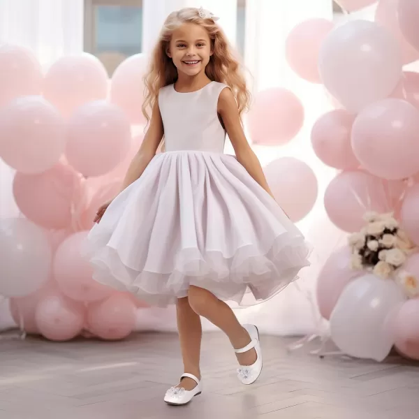 Hehainom Toddler Flower Girl Dress Shoes Rhinstones Pearls Mary Jane Ballet Flats Wedding Party Toddler Little Kid Princess ShoesWhitepu