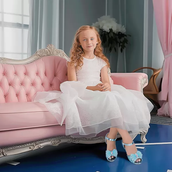 imageHehainom Toddler Dress Shoes Little Girls Heels Flower Girl Sandals Open Toe Big Kid Wedding Party ShoesBluesequin