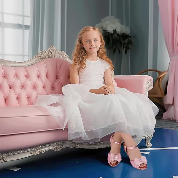 imageHehainom Toddler Dress Shoes Little Girls Heels Flower Girl Sandals Open Toe Big Kid Wedding Party ShoesPinksequin
