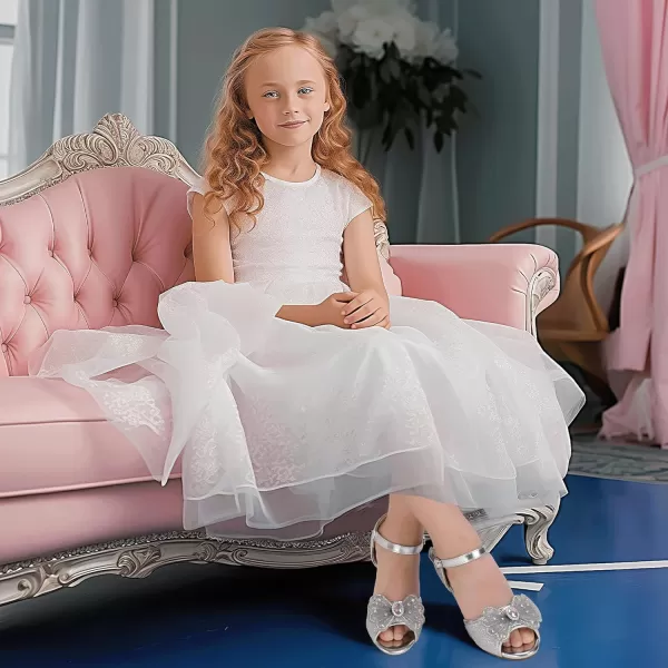 imageHehainom Toddler Dress Shoes Little Girls Heels Flower Girl Sandals Open Toe Big Kid Wedding Party ShoesSilverglitter