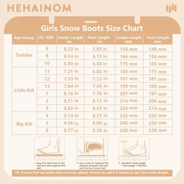 imageHehainom Girls Boys Snow Boots Faux Fur Lined Warm Shoes for Toddler Little Big Kid Winter Ankle BootsHotpinkglitter