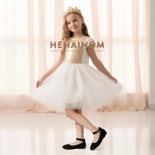 imageHehainom Girls Dress Shoes Wedding Party School Ankle Strap Ballet Flats Shoes Little Big Kids Flower Girl ShoesBlacknubuck