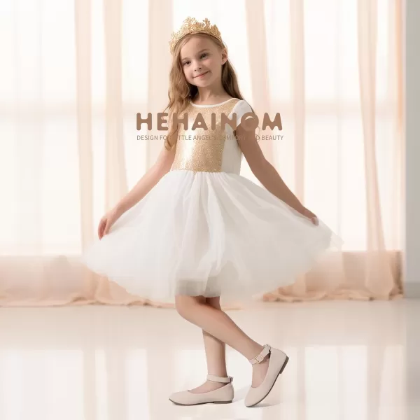 imageHehainom Girls Dress Shoes Wedding Party School Ankle Strap Ballet Flats Shoes Little Big Kids Flower Girl ShoesNudenubuck
