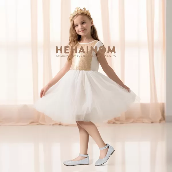 imageHehainom Girls Dress Shoes Wedding Party School Ankle Strap Ballet Flats Shoes Little Big Kids Flower Girl ShoesSilverglitter