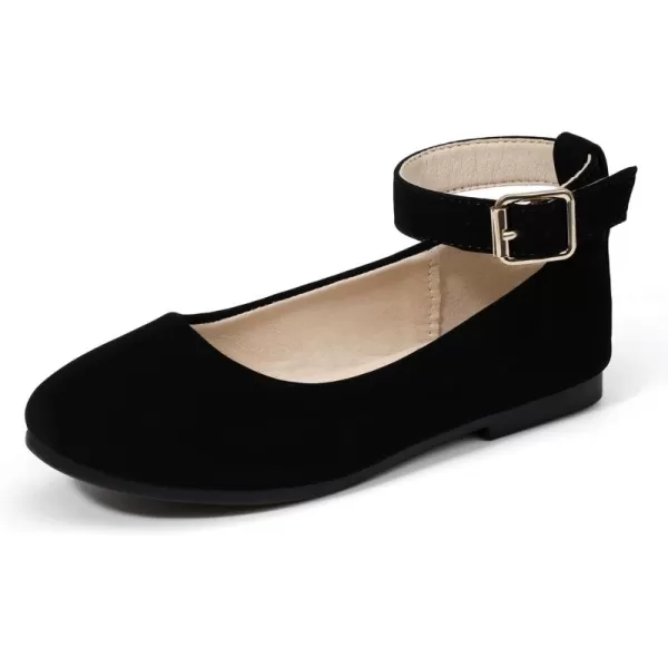imageHehainom Girls Dress Shoes Wedding Party School Ankle Strap Ballet Flats Shoes Little Big Kids Flower Girl ShoesBlacknubuck
