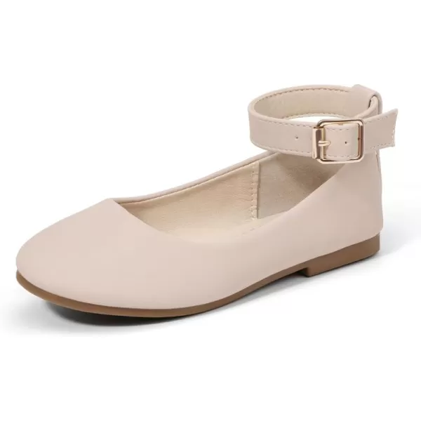 imageHehainom Girls Dress Shoes Wedding Party School Ankle Strap Ballet Flats Shoes Little Big Kids Flower Girl ShoesNudenubuck