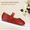 imageHehainom Toddler Girl Dress Shoes Mary Jane Ballerina Ballet Flats for Girls Flower Girl Little Kids Wedding Party School ShoesRedpu