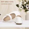 imageHehainom Toddler Girl Dress Shoes Mary Jane Ballerina Ballet Flats for Girls Flower Girl Little Kids Wedding Party School ShoesWhitepu