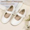 imageHehainom Toddler Girl Dress Shoes Mary Jane Ballerina Ballet Flats for Girls Flower Girl Little Kids Wedding Party School ShoesWhitepu