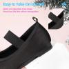 imageHehainom Toddler Girls Dress Shoes Flower Girl Ballet Flats Wedding Church Party Bow Little Kids Ballerina Toddler ShoesBlack