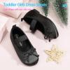 imageHehainom Toddler Girls Dress Shoes Flower Girl Ballet Flats Wedding Church Party Bow Little Kids Ballerina Toddler ShoesBlack