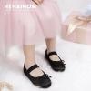 imageHehainom Toddler Girls Dress Shoes Flower Girl Ballet Flats Wedding Church Party Bow Little Kids Ballerina Toddler ShoesBlack