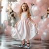 imageHehainom Toddler Girls Dress Shoes Flower Girl Ballet Flats Wedding Church Party Bow Little Kids Ballerina Toddler ShoesBlue