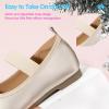 imageHehainom Toddler Girls Dress Shoes Flower Girl Ballet Flats Wedding Church Party Bow Little Kids Ballerina Toddler ShoesGoldpu