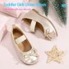 imageHehainom Toddler Girls Dress Shoes Flower Girl Ballet Flats Wedding Church Party Bow Little Kids Ballerina Toddler ShoesGoldpu