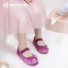 imageHehainom Toddler Girls Dress Shoes Flower Girl Ballet Flats Wedding Church Party Bow Little Kids Ballerina Toddler ShoesPurple