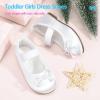 imageHehainom Toddler Girls Dress Shoes Flower Girl Ballet Flats Wedding Church Party Bow Little Kids Ballerina Toddler ShoesWhite