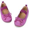 imageHehainom Toddler Girls Dress Shoes Flower Girl Ballet Flats Wedding Church Party Bow Little Kids Ballerina Toddler ShoesPurple