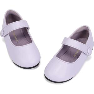 imageHehainom Toddler Girl Dress Shoes Mary Jane Ballerina Ballet Flats for Girls Flower Girl Little Kids Wedding Party School ShoesPurplepu