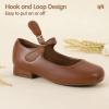 imageHehainom Girls Dress Shoes Mary Jane Ballet Flats Little Big Kids Flower Girl Low Heels School Wedding Party ShoesBrownpu