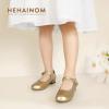 imageHehainom Girls Dress Shoes Mary Jane Ballet Flats Little Big Kids Flower Girl Low Heels School Wedding Party ShoesGoldpu