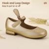 imageHehainom Girls Dress Shoes Mary Jane Ballet Flats Little Big Kids Flower Girl Low Heels School Wedding Party ShoesGoldpu
