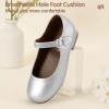 imageHehainom Girls Dress Shoes Mary Jane Ballet Flats Little Big Kids Flower Girl Low Heels School Wedding Party ShoesSilverpu