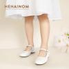 imageHehainom Girls Dress Shoes Mary Jane Ballet Flats Little Big Kids Flower Girl Low Heels School Wedding Party ShoesWhitepu