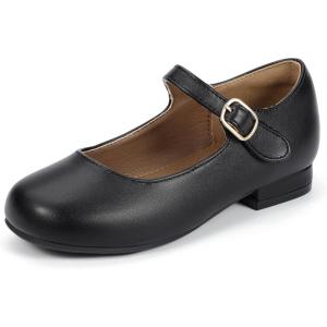imageHehainom Girls Dress Shoes Mary Jane Ballet Flats Little Big Kids Flower Girl Low Heels School Wedding Party ShoesBlackpu