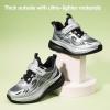 imageHehainom Girls Kids Sneaker Boys Girls Running Tennis Shoes Sparkle Lightweight Breathable Sport Athletic Girls ShoesBlack Grey