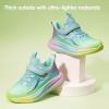 imageHehainom Girls Kids Sneaker Boys Girls Running Tennis Shoes Sparkle Lightweight Breathable Sport Athletic Girls ShoesGreen Pink