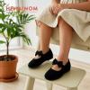 imageHehainom Toddler Girls Dress Shoes Little Kids Flower Girl Sparkle Bow Ballet Flats School Wedding Party ShoesBlack Suede