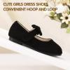imageHehainom Toddler Girls Dress Shoes Little Kids Flower Girl Sparkle Bow Ballet Flats School Wedding Party ShoesBlack Suede