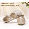 imageHehainom Toddler Girls Dress Shoes Little Kids Flower Girl Sparkle Bow Ballet Flats School Wedding Party ShoesGold Glitter