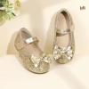 imageHehainom Toddler Girls Dress Shoes Little Kids Flower Girl Sparkle Bow Ballet Flats School Wedding Party ShoesGold Sequine