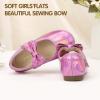 imageHehainom Toddler Girls Dress Shoes Little Kids Flower Girl Sparkle Bow Ballet Flats School Wedding Party ShoesPink