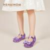 imageHehainom Toddler Girls Dress Shoes Little Kids Flower Girl Sparkle Bow Ballet Flats School Wedding Party ShoesPurple Sequin