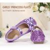 imageHehainom Toddler Girls Dress Shoes Little Kids Flower Girl Sparkle Bow Ballet Flats School Wedding Party ShoesPurple Sequin