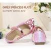 imageHehainom Toddler Girls Dress Shoes Little Kids Flower Girl Sparkle Bow Ballet Flats School Wedding Party ShoesRainbow Sequin