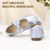 imageHehainom Toddler Girls Dress Shoes Little Kids Flower Girl Sparkle Bow Ballet Flats School Wedding Party ShoesSilver